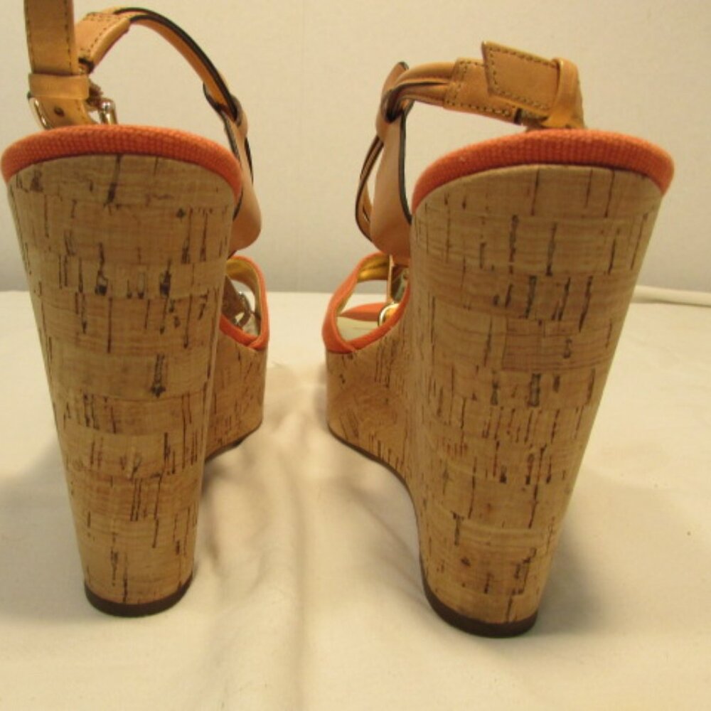 Coach Linden Platform Cork Slingback Wedges - Picture 9 of 14